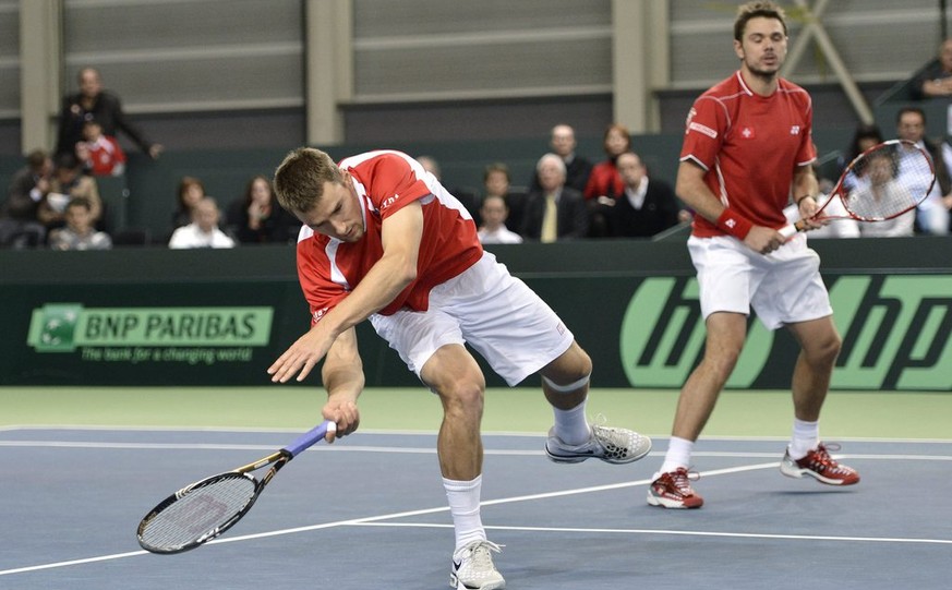 Bittere Niederlage im Davis Cup 2013: «Wawrinelli» verlieren gegen Berdych/Rosol erst nach sieben Stunden.&nbsp;