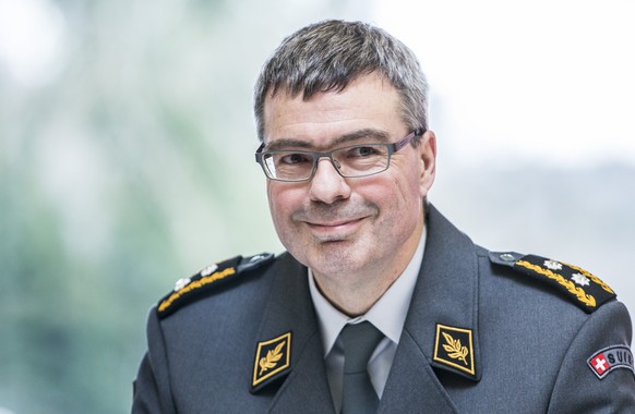 Divisionaer Hans-Peter Walser fotografiert vor dem Jahresrapport der Territorialregion 2, Ter Reg 2, am Freitag, 15. Januar 2016, in der Kaserne Liestal BL. (KEYSTONE/Patrick Straub)