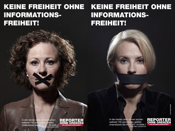 Für ihre aktuelle Kampagne konnte Reporter ohne Grenzen die Journalistinnen Beatrice Müller und Christine Maier&nbsp;gewinnen.