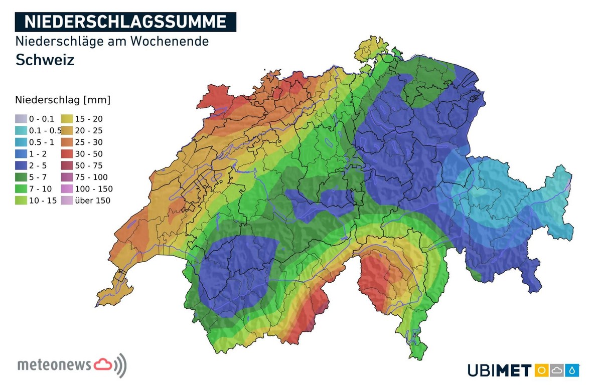 meteonews-blog, 15.10. wetter schweiz wochenende 17./18.10. niederschlagsprognose