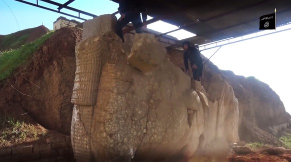 Zerstörung von Kulturgütern in Mosul.