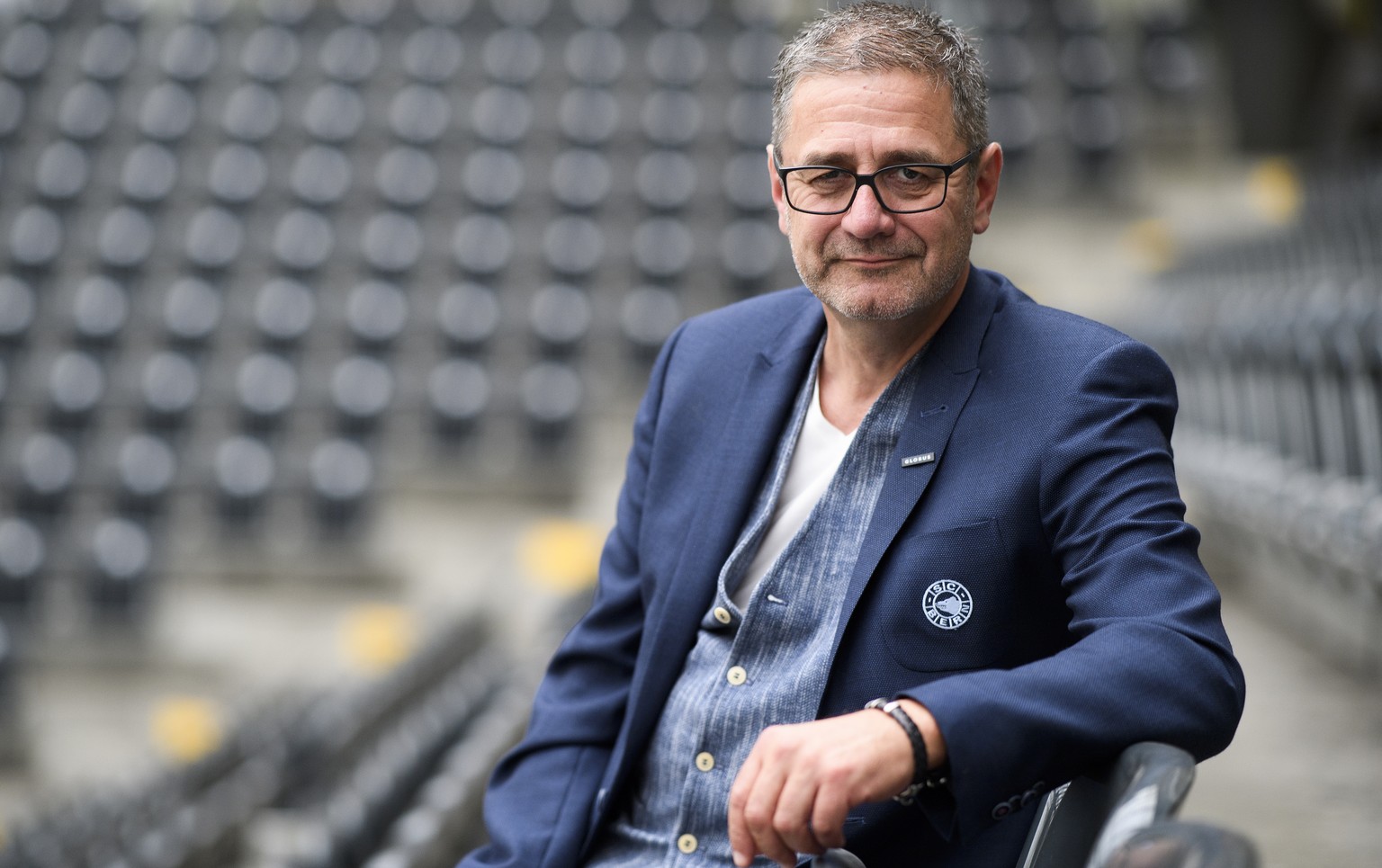 Portrait vom CEO des SC Bern, Marc Luethi, am Montag, 13. August 2018, in der PostFinance Arena in Bern. (KEYSTONE/Anthony Anex)