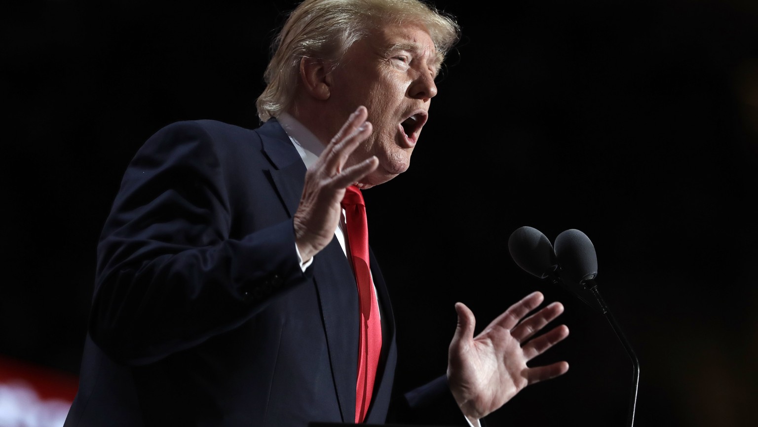 FILE - Republican Presidential Candidate Donald Trump, speaks during the final day of the Republican National Convention in Cleveland, Thursday, July 21, 2016. A prominent conservative group is slammi ...