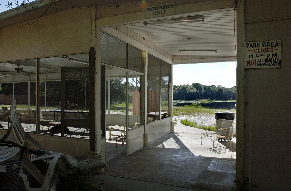 The clubhouse sits empty at the Florida naturist park in Hudson. The park is reportedly being sold to someone who will pour money into it's badly need renovations. (Credit Image: St Petersburg Ti ...
