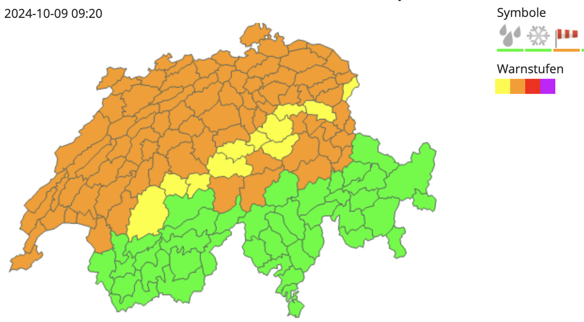MeteoNews warnt vor starken Winden in den Alpentälern.