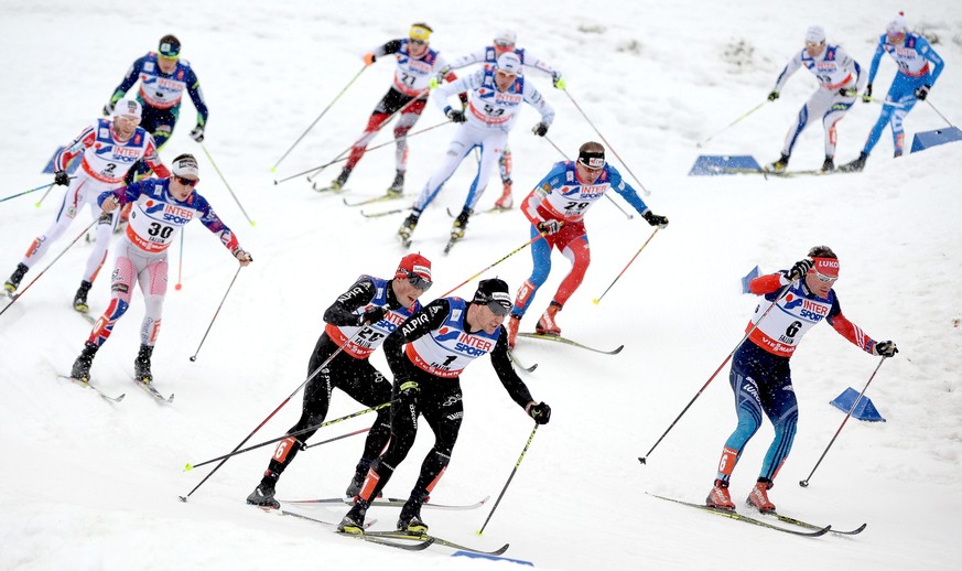 Lange lief Cologna (Nummer 1) vorne mit, doch am Schluss fehlte der Speed.