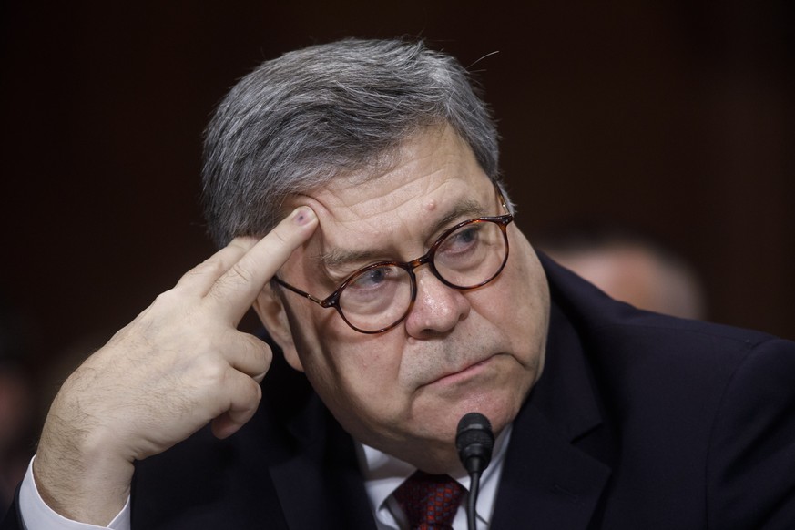 epa07541184 US Attorney General William Barr testifies before the Senate Judiciary Committee&#039;s hearing on &#039;The Justice Department&#039;s Investigation of Russian Interference with the 2016 P ...