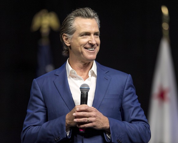 May 27, 2023 - Los Angeles, California, USA - California Governor GAVIN NEWSOM speaks at the California Democratic Party s 2023 ReOrganizing State Convention held at the Los Angeles Convention Center. ...