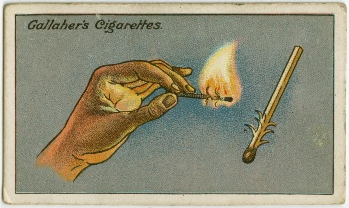 Gallaher-Lifehacks: Wie man ein Zündholz bei Wind anzündet
https://digitalcollections.nypl.org/items/510d47e4-7a93-a3d9-e040-e00a18064a99