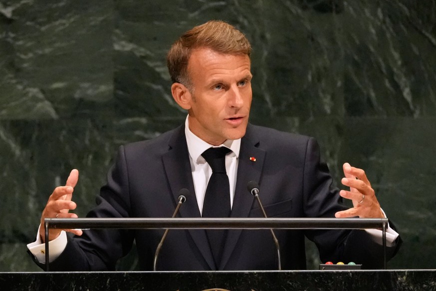 France's President Emmanuel Macron speaks during the 81st session of the United Nations General Assembly at United Nations headquarters, Tuesday, Sept. 22, 2026. (AP Photo/Seth Wenig)
Emmanuel Ma ...