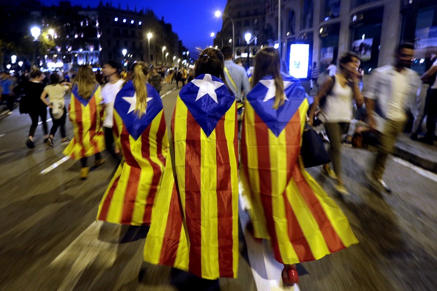 Demonstration für ein unabhängiges Katalonien in Barcelona.