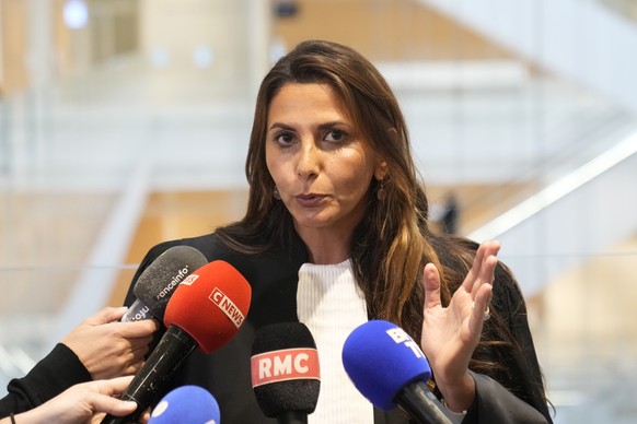 Roman Polanski&#039;s lawyer Delphine Millet answers reporters after the verdict Tuesday, May 14, 2024 in Paris. Roman Polanski was acquitted of defaming actor Charlotte Lewis whom he described as a l ...
