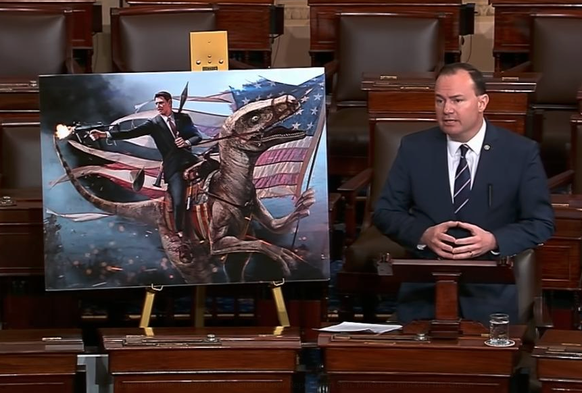 Das besagte Bild, rechts Senator Mike Lee.