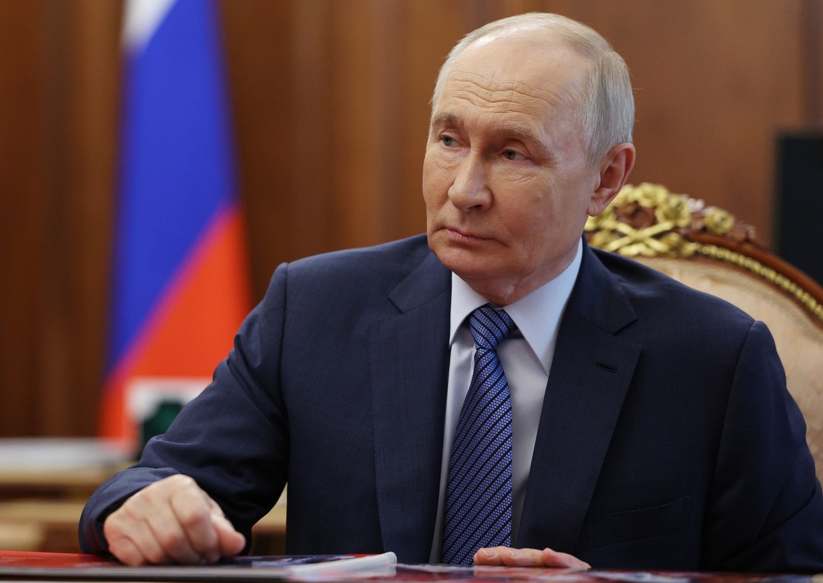 Russian President Vladimir Putin listens to Dmity Milyaev, Governor of Tula region of Russia at the Kremlin in Moscow, Monday, July 6, 2026. (Gavriil Grigorov/Sputnik, Kremlin Pool Photo via AP)
Russi ...