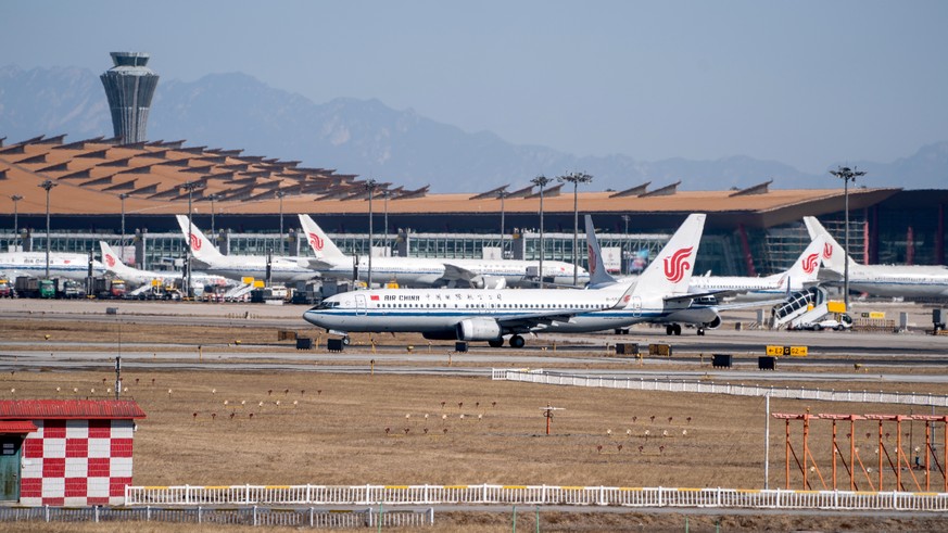 epa07431365 A view of different models of planes of Air China at Beijing Capital International Airport, China, 12 March 2019. Air China, Kunming Airlines, China Southern Airlines and China Eastern Air ...