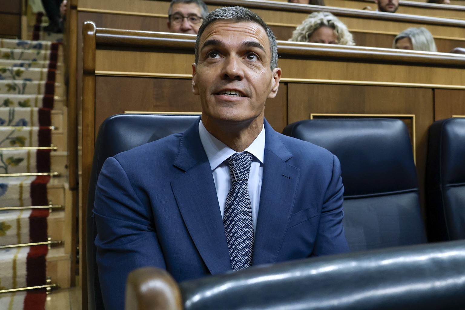 epa12920918 Spanish Prime Minister Pedro Sanchez attends the Government control session held at the Lower Chamber of the Spanish Parliament in Madrid, Spain, 29 April 2026. EPA/J.J.GUILLEN