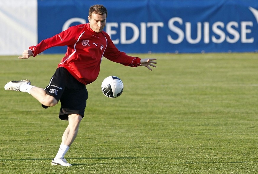 Nationalspieler Alexander &quot;Alex&quot; Frei im Training der Schweizer Fussball Nationalmannschaft zur Vorbereitung auf das Laenderspiel gegen Bulgarien, am Mittwoch, 23. Maerz 2011, in Freienbach. ...