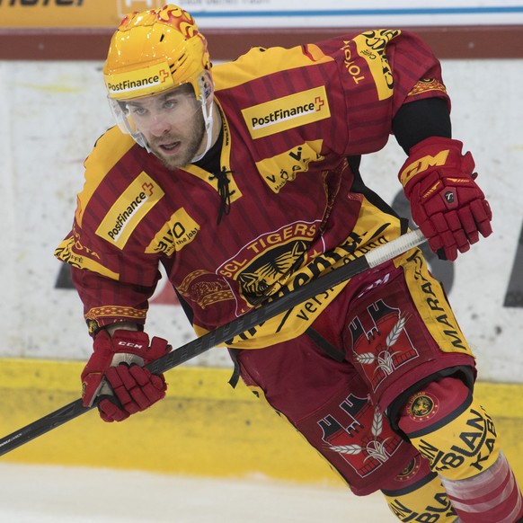 Tigers Topscorer Chris DiDomenico waehrend dem Eishockey National League A Spiel, zwischen den SCL Tigers und dem SC Bern, am Samstag, 18. Februar 2017, in der Ilfishalle in Langnau. (PPR/Marcel Bieri ...