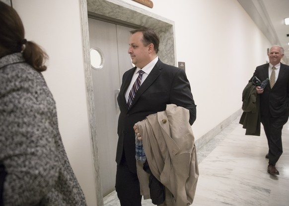 FILE - In this Jan. 23, 2017 file photo, Walter Shaub Jr., director of the U.S. Office of Government Ethics walks on Capitol Hill in Washington. Shaub, who prodded President Donald Trump’s administrat ...