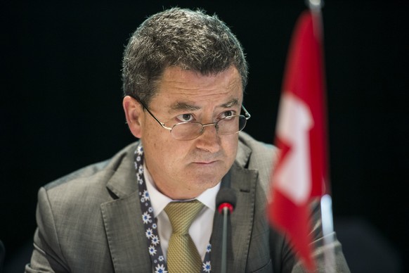 Yves Rossier, secretaire d&#039;Etat du DFAE, parle lors de la ceremonie d&#039;ouverture de la reunion preparatoire du Forum economique et environnemental de l&#039;OSCE ce mardi, 20 mai 2014, a l&#0 ...