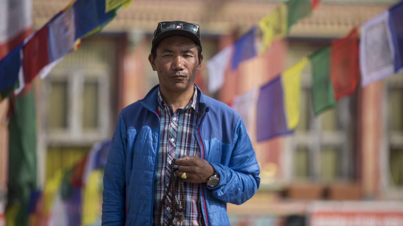 epa07514990 Nepalese 49-year-old veteran mountaineer Kami Rita Sherpa prays at Bauddhanath Stupa before he leaves for the Everest summit in Kathmandu, Nepal, 10 April 2019 (issued 19 April 2019). Kami ...