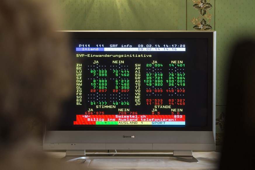 ZUM 1. JAHRESTAG DER ABSTIMMUNG DER VOLKSINITIATIVE &quot;GEGEN DIE MASSENEINWANDERUNG&quot; AM MONTAG, 9. FEBRUAR 2015, STELLEN WIR IHNEN FOLGENDES BILDMATERIAL ZUR VERFUEGUNG - Der Teletext informie ...