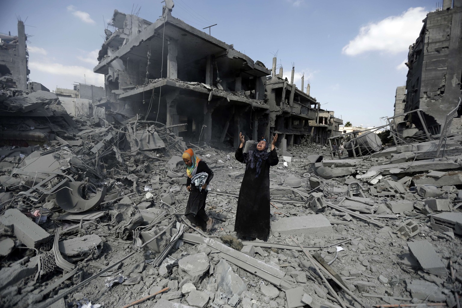 Gaza Stadt: Ganze Wohnblocks waren dem Erdboden gleichgemacht, manche Palästinenser verglichen das Ausmass der Verwüstungen mit einem «Erdbeben der Stärke zehn».
