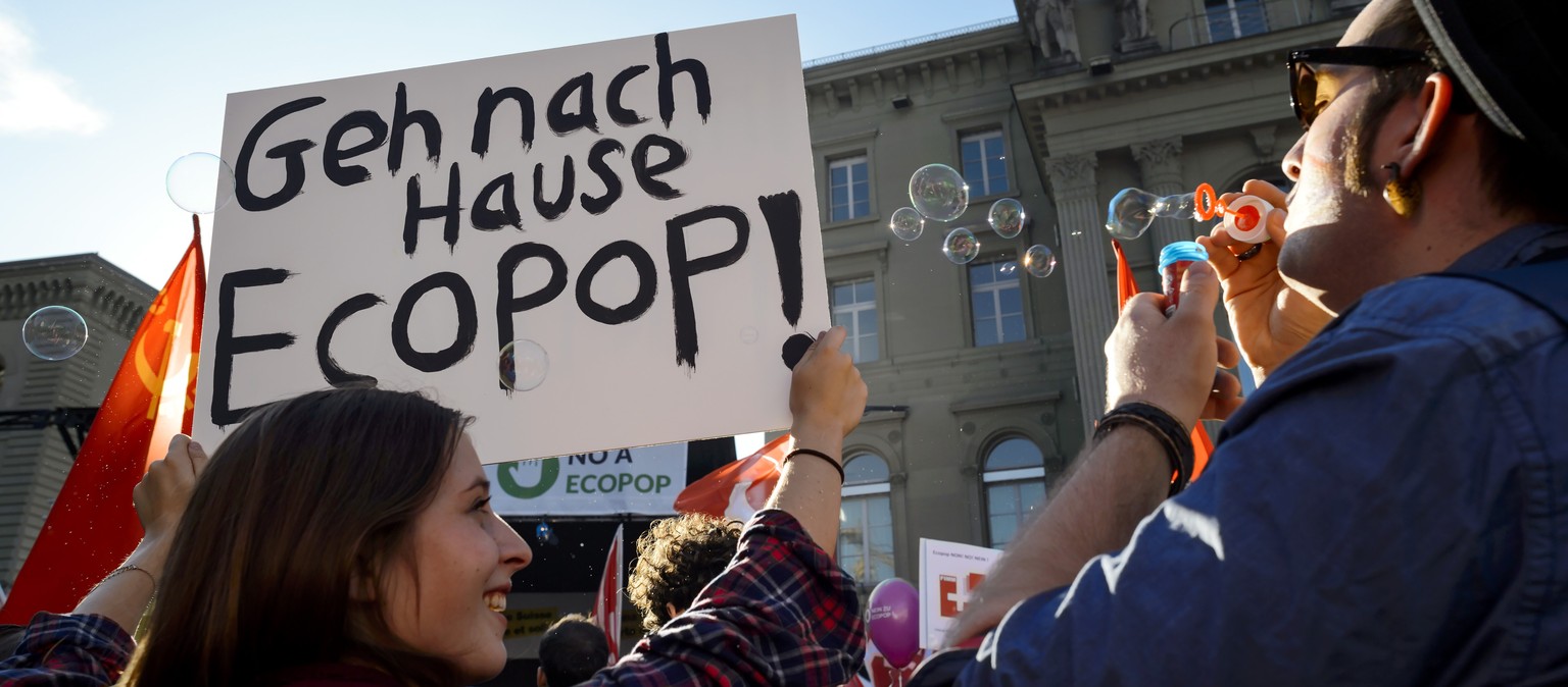 Anti-Ecopop-Demonstration in Bern von Anfang November.