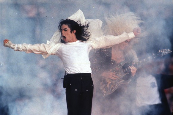 FILE - This Feb. 1, 1993 file photo shows Pop superstar Michael Jackson performing during the halftime show at the Super Bowl in Pasadena, Calif. A biopic about Jackson is in the works from Oscar-winn ...