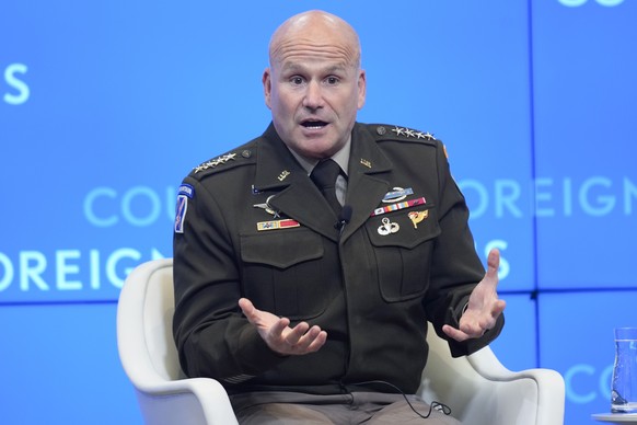 General Christopher Cavoli, Supreme Allied Commander Europe, speaks during an event at the Council on Foreign Relations in New York, Thursday, Aug. 15, 2024. (AP Photo/Seth Wenig)
Christopher Cavoli