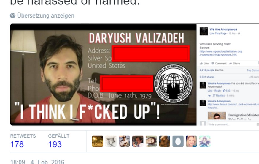 Antifeminist am Facebook-Pranger: Wirklich gefährlich ist Anonymous, nicht Roosh V