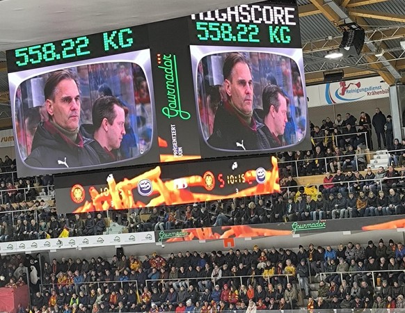 Das Gewicht, der während des Spiels verkauften Pommes auf dem Video-Würfel.