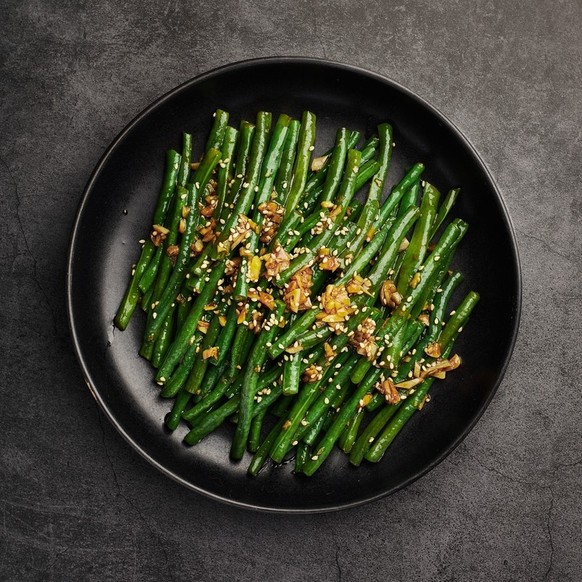 Asian style green beans. Home cooking.