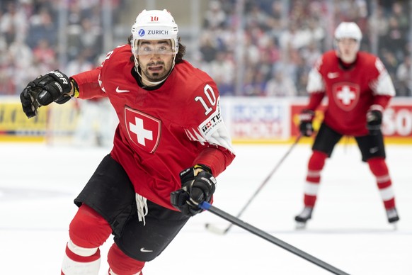 Switzerland&#039;s Andres Ambuehl during the game between Switzerland and Italy, at the IIHF 2019 World Ice Hockey Championships, at the Ondrej Nepela Arena in Bratislava, Slovakia, on Saturday, May 1 ...