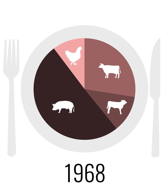 Fleischkonsum Entwicklung letzte 50 Jahre