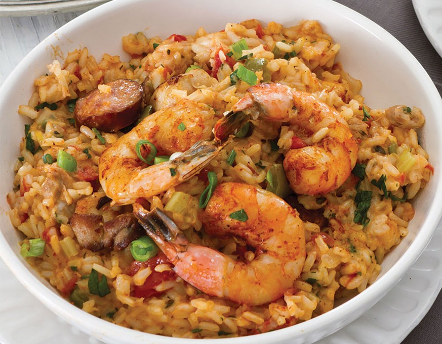 jambalaya louisiana essen food garnelen huhn reis eintopf usa tabasco https://www.louisianatravel.com/culinary/recipes/chicken-andouille-and-shrimp-jambalaya-recipe