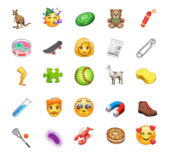 Eine Auswahl der neuen WhatsApp-Emojis.