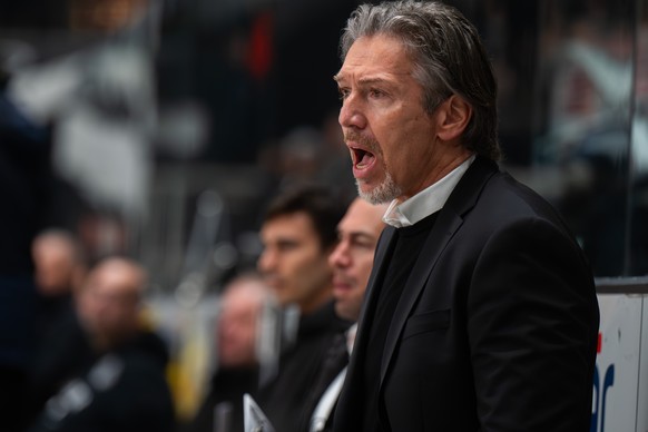 Head coach Uwe Krupp (HCL) during the regular season National League game between HC Lugano and Geneve Servette HC at the ice stadium Corner Arena in Lugano, Switzerland, Thursday, January 23, 2025. ( ...