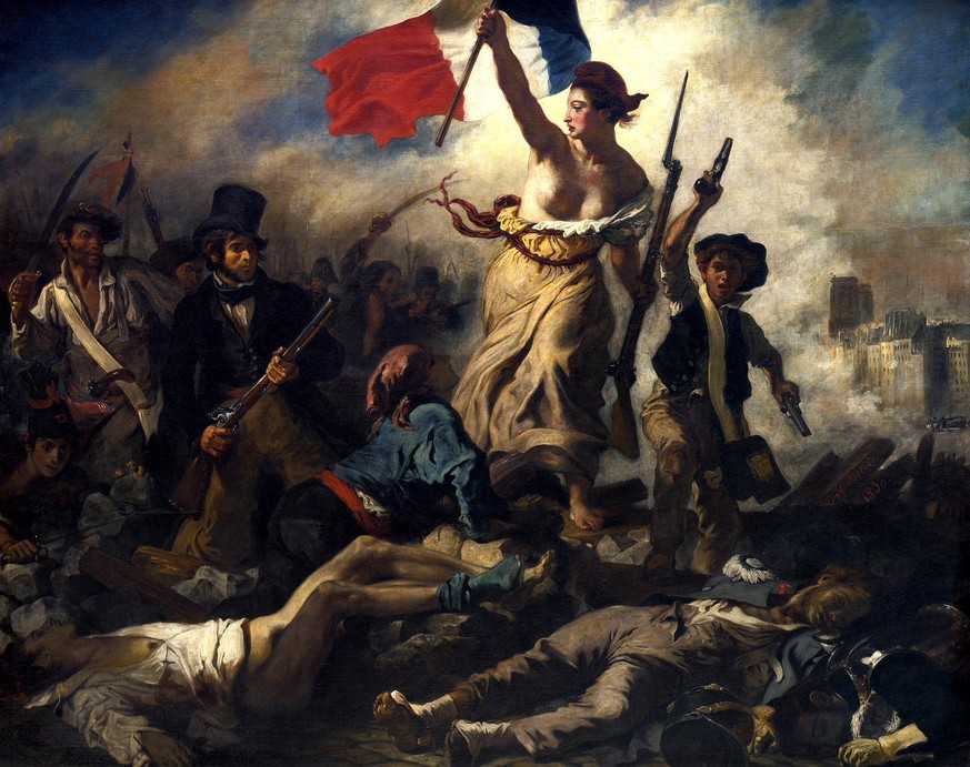 Die Freiheit führt das Volk zum Sieg. So stellte sich Eugène Delacroix 1830 die Revolution vor.