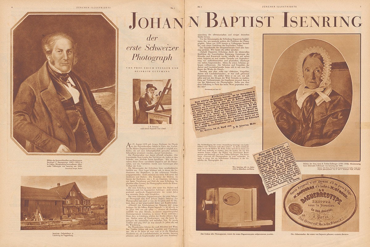 Article sur Isenring paru dans la Zürcher Illustrierte, janvier 1934.
https://www.e-periodica.ch/digbib/view?pid=zui-001:1934:10::1548#9