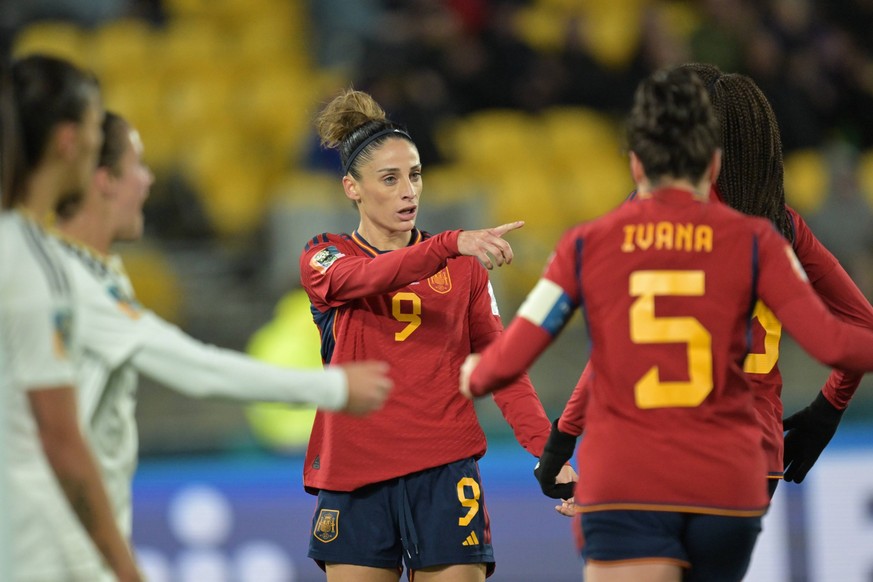 230721 Spains Esther Gonzalez Rodriguez celebrates after 3-0 during the FIFA Women s World Cup football match match between Spain and Costa Rica on July 21, 2023 in Wellington. Photo: Mathias Bergeld  ...