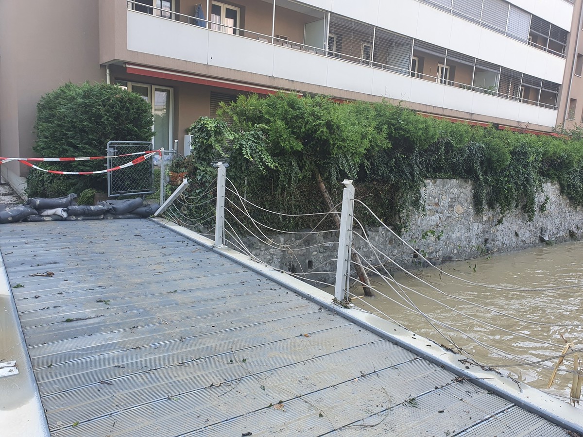 pont détruit rue des Vignerons à Morges