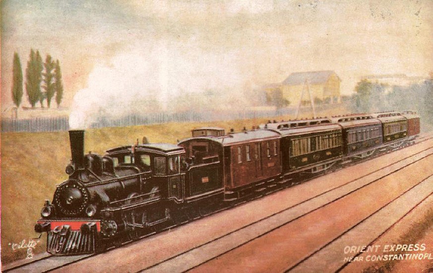 Orient-Express bei Konstantinopel, Postkarte um 1900. 