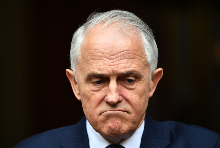 epa06965714 Australian Prime Minister Malcolm Turnbull speaks to the media during a press conference at Parliament House in Canberra, Australian Capital Territory, Australia, 23 August 2018. Turnbull  ...