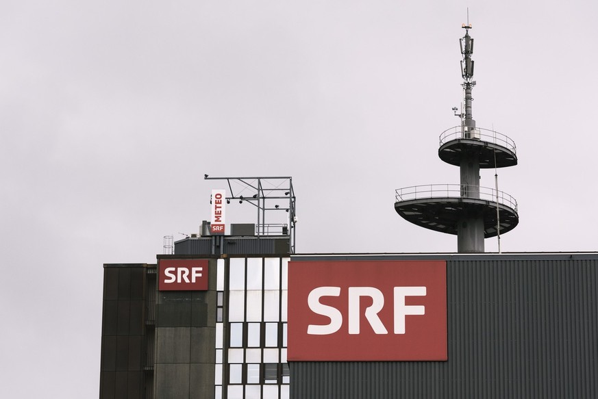 View on the roof of the building of the Swiss Radio and Television SRF with the broadcasting station of the television program