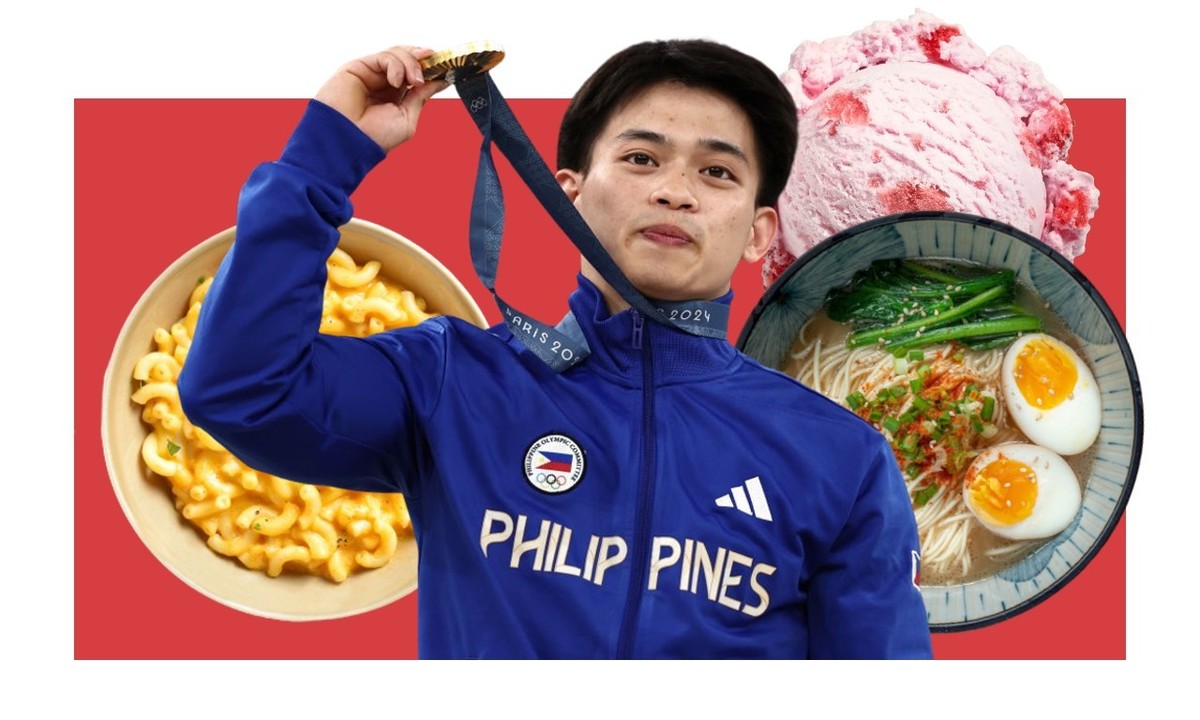 Le Philippin Carlos Edriel Yulo a été couvert de cadeaux très orignaux après ses deux médailles d'or olympiques.