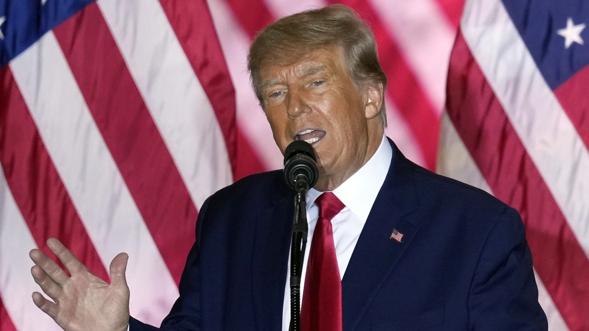 FILE - Former President Donald Trump announces a third run for president as he speaks at Mar-a-Lago in Palm Beach, Fla., Nov. 15, 2022. A prosecutor on Thursday, Dec. 1, 2022, said Trump