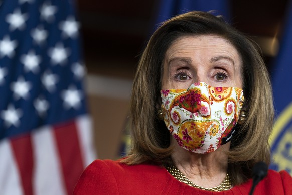 House Speaker Nancy Pelosi of Calif., speaks during a news conference at the Capitol, Thursday, Feb. 11, 2021, in Washington. (AP Photo/Manuel Balce Ceneta)
Nancy Pelosi