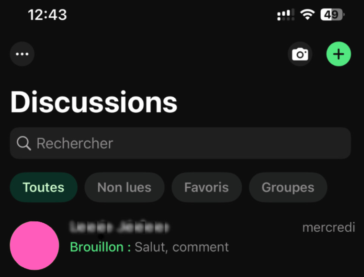 Whatsapp mise à jour.