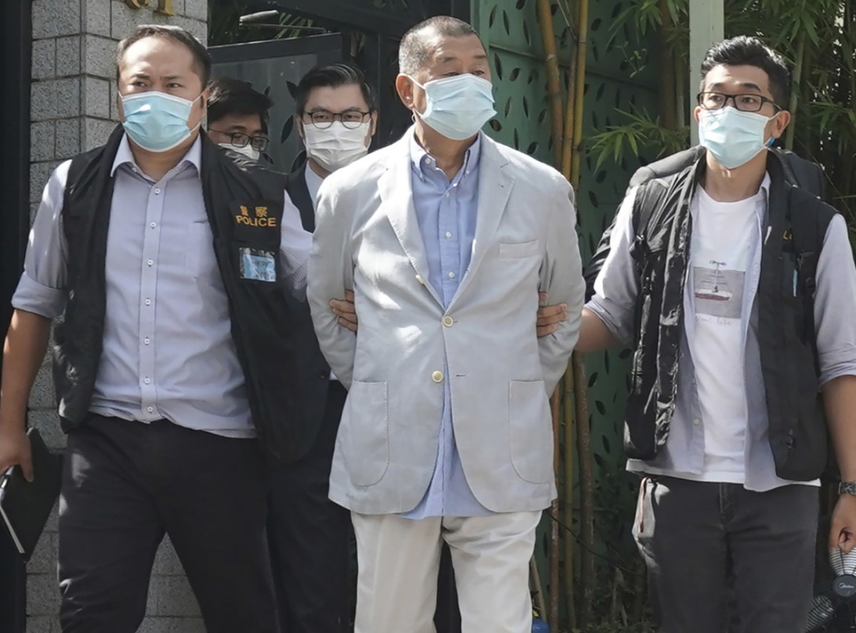 dpatopbilder - Jimmy Lai (M), Medien-Tycoon in Hongkong und Gr